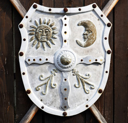 Romanian old metal battle shields