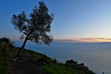 Panoramic view of the landscape on the Amalfi coast, Italy