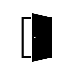 Door black vector icon isolated on white background
