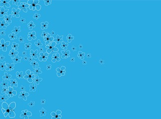 Sakura on light background. Sakura vector flower. Vector floral print. Blooming cherry blossom petals. Japanese culture. Floral design. Blooming tree. Banner template.