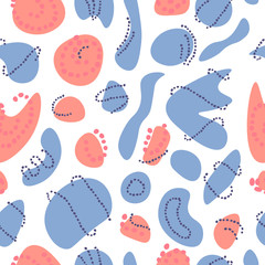 Vector Abstract colorful seamless pattern. Creative doodle art header with different shapes and textures. For collage, poster, social media.