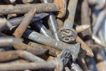 old numbered rusty nails