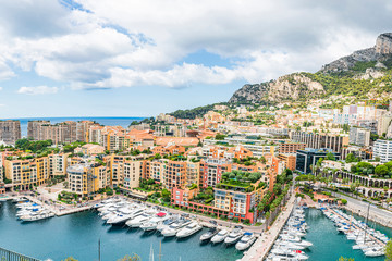 Fototapeta na wymiar Monaco, district Fontvieille, top view