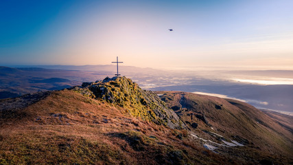 Winter hike up Ben Ledi, Scotland. 