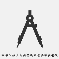 drawing compass icon vector for web and graphic design