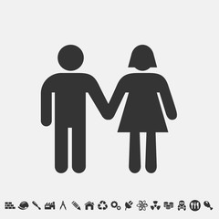 man and woman holding hands couple icon vector for web and graphic design