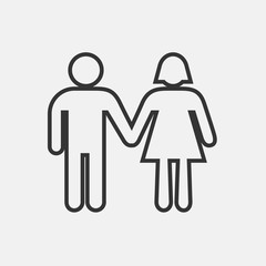 man and woman holding hands couple icon vector for web and graphic design