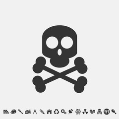 danger skeleton icon vector for web and graphic design