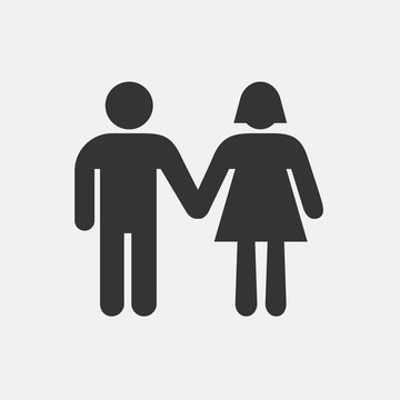 man and woman holding hands couple icon vector for web and graphic design