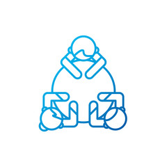 Isolated people meeting and table vector design