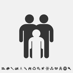 homo sexual family icon vector for web and graphic design