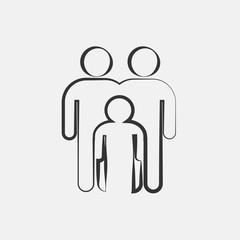 homo sexual family icon vector for web and graphic design
