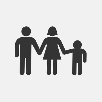 family man and woman with child icon vector for web and graphic design