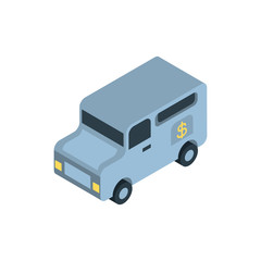 Isolated bank truck vector design