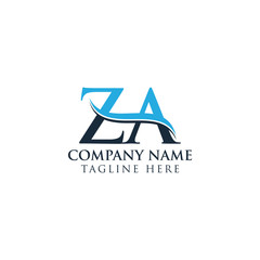 Initial ZA Letter Linked Logo Vector Template. Creative Letter ZA Logo Vector.