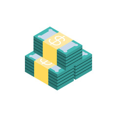 Isolated money bills vector design