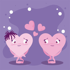 females hearts cartoons vector design