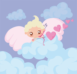 Cupid baby cartoon of valentines day vector design