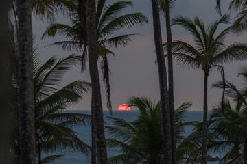 Red sunset over Indian ocean