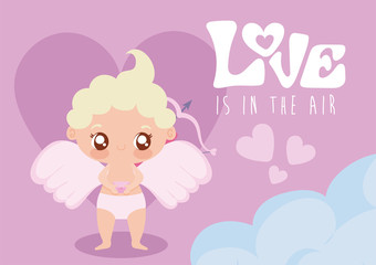 Cupid baby cartoon of valentines day vector design