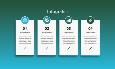 Vector illustration of four infographics concept for business. Business data visualization. timeline infographic icons designed for abstract background template