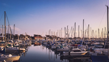 yachts docked with beautiful sky