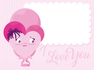 Female heart cartoon of valentines day vector design