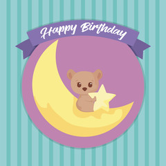 bear cartoon of happy birthday concept vector design
