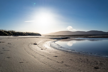 The landscape of the Sheskinmore Nature Reserve between Ardara and Portnoo in Donegal - Ireland