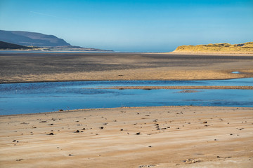 The landscape of the Sheskinmore Nature Reserve between Ardara and Portnoo in Donegal - Ireland