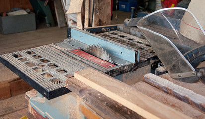 Table saw in shop scene