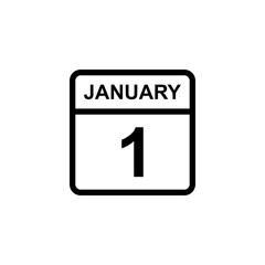 calendar - January 1 icon illustration isolated vector sign symbol