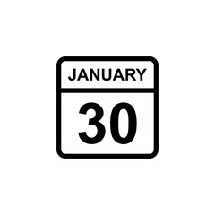 calendar - January 30 icon illustration isolated vector sign symbol