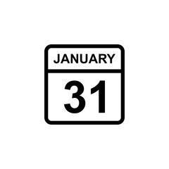 calendar - January 31 icon illustration isolated vector sign symbol