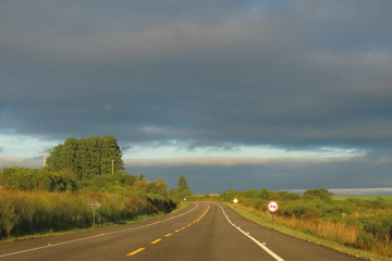 road and blue sky