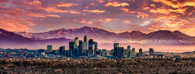 Poster Im Rahmen Skyline von Los Angeles © Larry Gibson