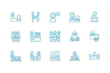 Isolated people meeting icon set vector design