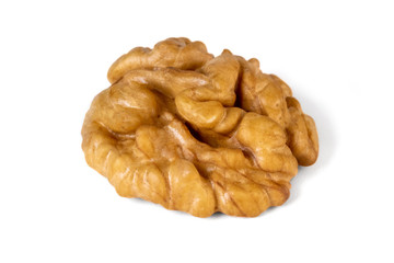 Walnut kernel isolated on white background. Food.
