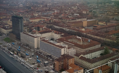 Fototapeta na wymiar Aerial view of Turin