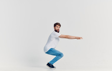 young man jumping in the air