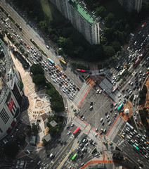 aerial street view of seoul, south korea