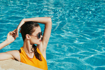 young woman in swimming pool