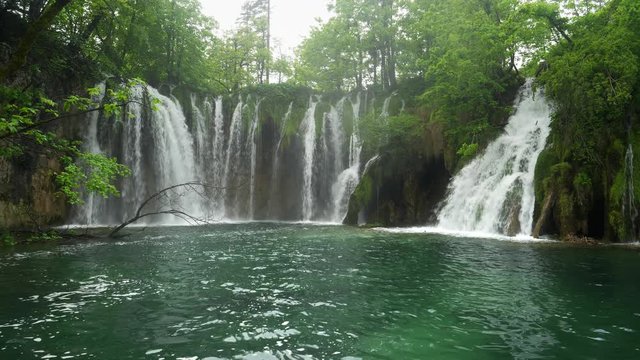 a spring time shot of galovacki buk waterfall in plitvice lakes lakes national park of croatia