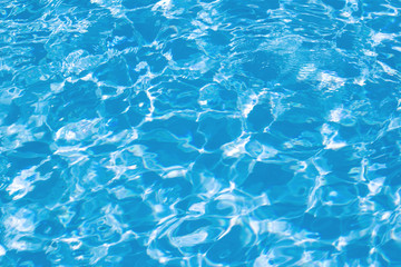 The beautiful and bright blue Ripple in swimming pool.