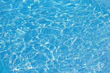 The beautiful and bright blue Ripple in swimming pool.