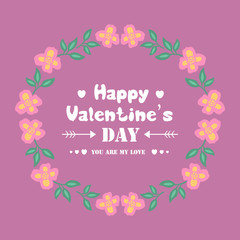 Unique Pattern of leaf and flower frame, for happy valentine greeting card design. Vector