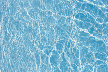 The beautiful and bright blue Ripple in swimming pool.
