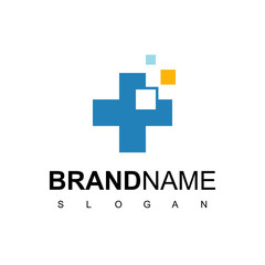 Health Care, Hospital Logo With Cross Symbol