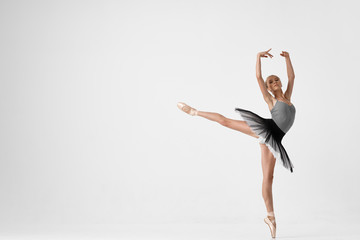 ballet dancer on black background