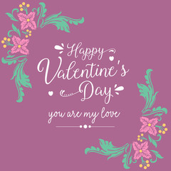 Obraz premium Elegant leaf and flower frame design, for happy valentine greeting card decor. Vector